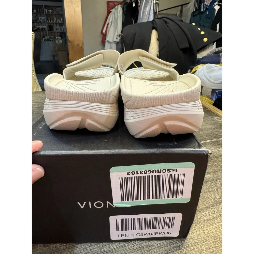 Vionic Shoes‎ Rejuvenate Recovery Sandals Womans Size 5 Cream Slide